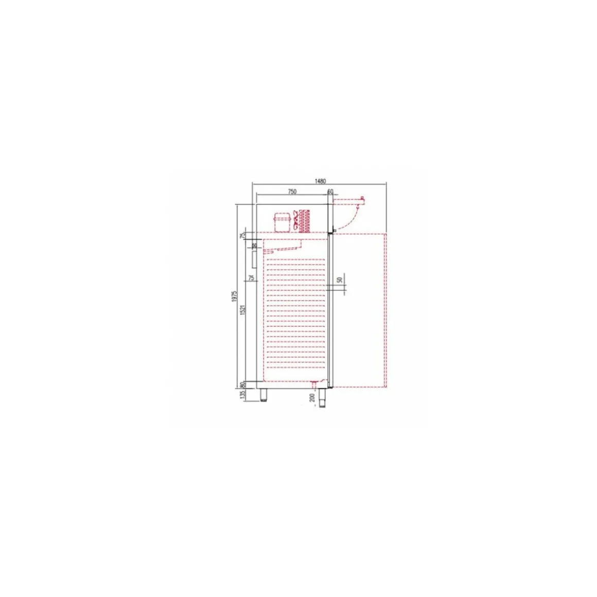 Armoire réfrigérée positive 2 portes GN 2/1 1404 L