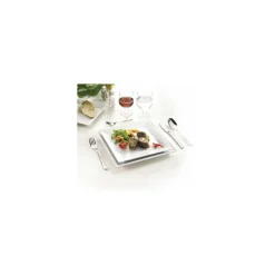 Assiette carrée carla porcelaine blanche 19 x 19 x 2 cm - par 6