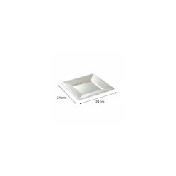 Assiette carrée réutilisable PS nacré 240 mm - par 12