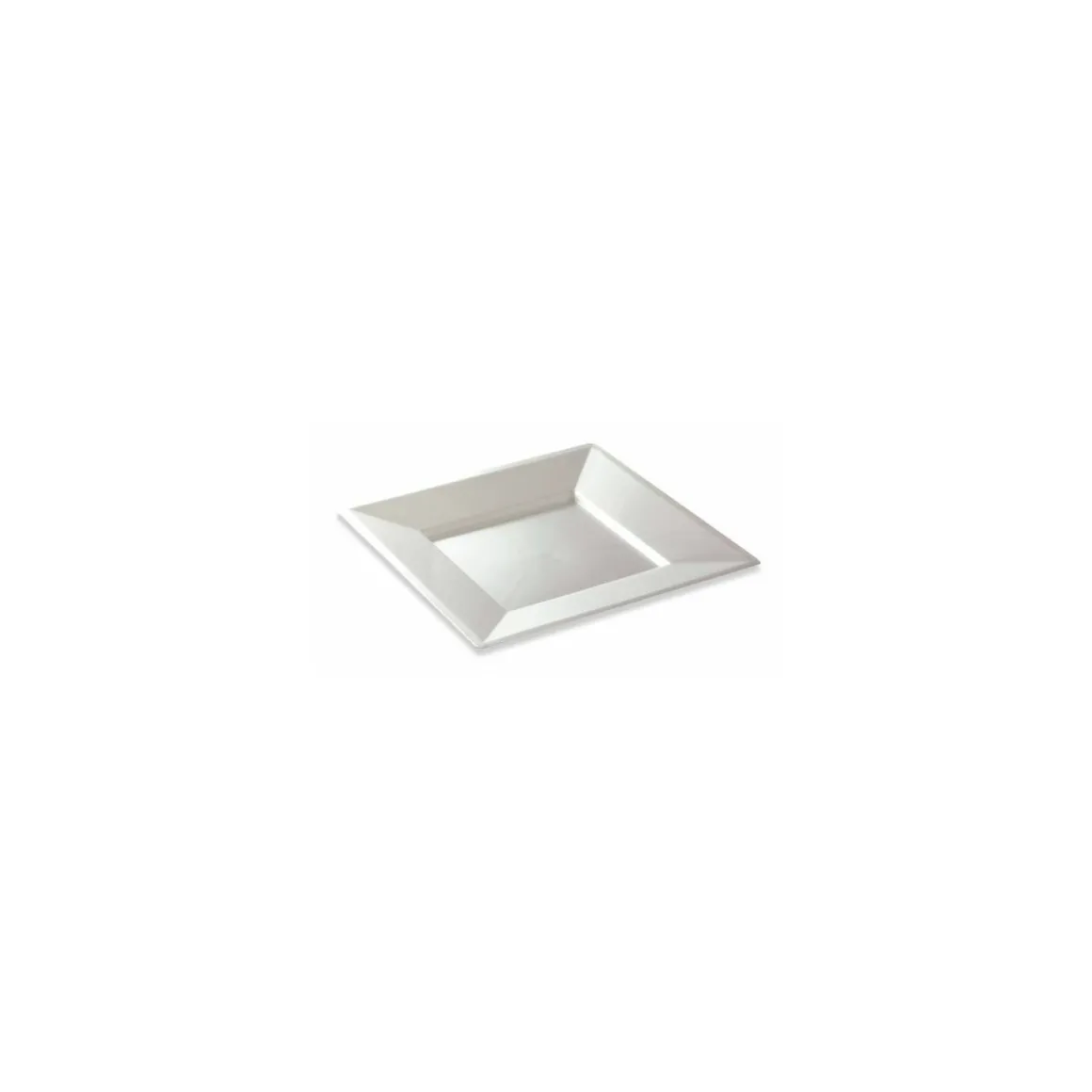 Assiette carrée réutilisable PS nacré 240 mm - par 12