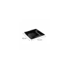 Assiette carrée réutilisable PS noir 165 mm - par 12