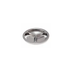 Assiette 3 compartiments inox ø 20 cm - par 12