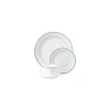 Assiette creuse verre trempé blanc/filet bleu ø 22,5 cm - par 24