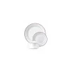 Assiette plate verre trempé blanc/filet bordeaux ø 23,5 cm - par 24