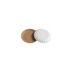 Assiette ronde carton intérieur écru extérieur blanc Ø 9,7 cm - par 50