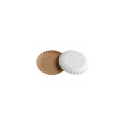 Assiette ronde carton intérieur écru extérieur blanc Ø 18,5 cm - par 50