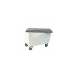 Bac double paroi PEHD blanc à roues 500L