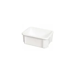 Bac empilable rectangulaire blanc PEHD 35 L 60 x 40 x 21,5 cm