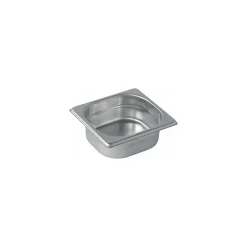 Bac gastronorme plein inox GN 1/6 profondeur 6,5 cm