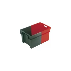 Bac gerbable emboitable PEHD gris/rouge 50 l