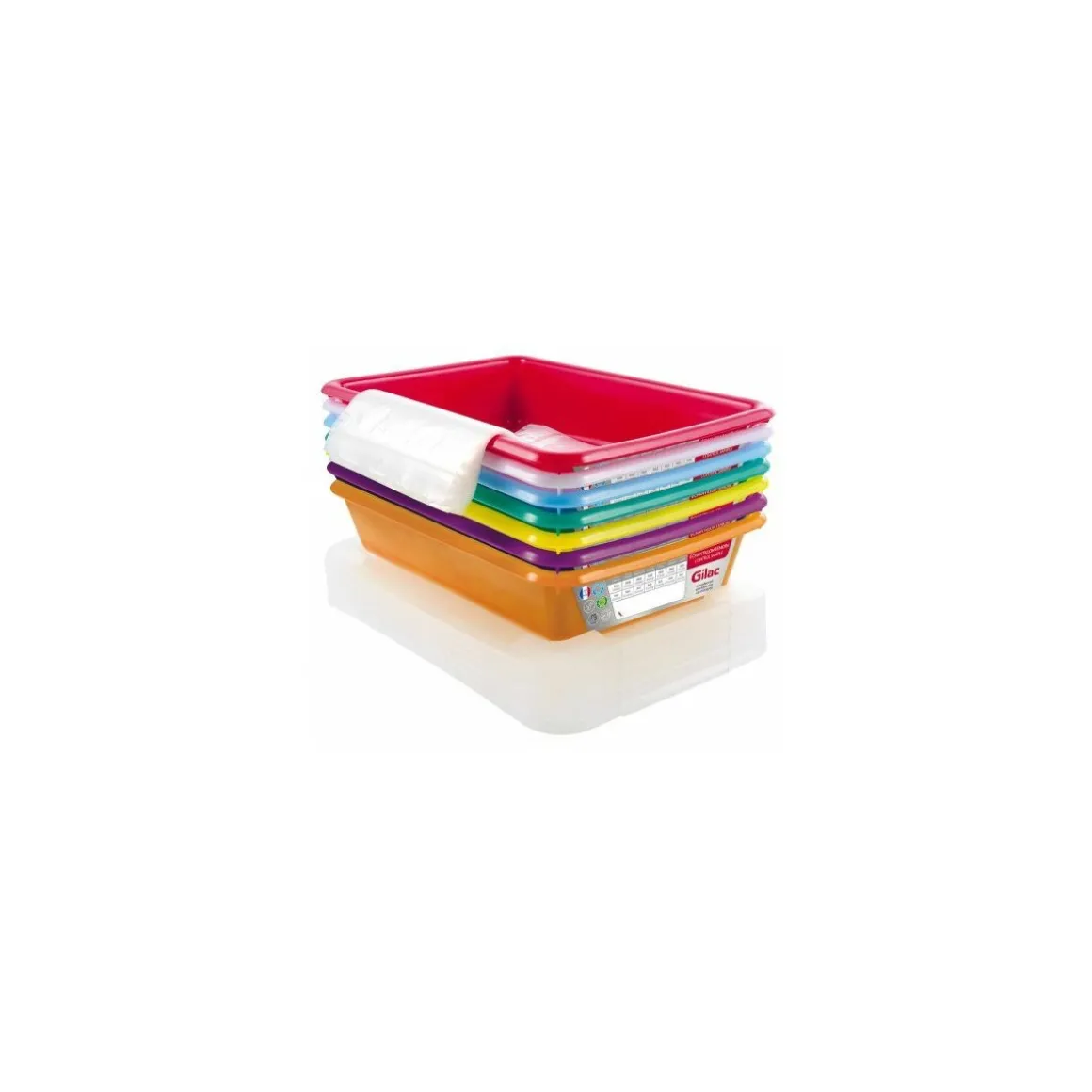 Bac plat temoin 3 L avec couvercle PEHD - par 7