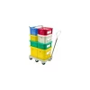 Bac rectangulaire PEHD bleu 35 L avec couvercle