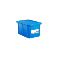 Bac rectangulaire PEHD bleu 55 L avec couvercle