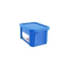 Bac rectangulaire PEHD bleu 15 L avec couvercle