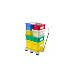 Bac rectangulaire PEHD rouge 35 L avec couvercle