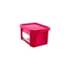 Bac rectangulaire PEHD rouge 15 L avec couvercle