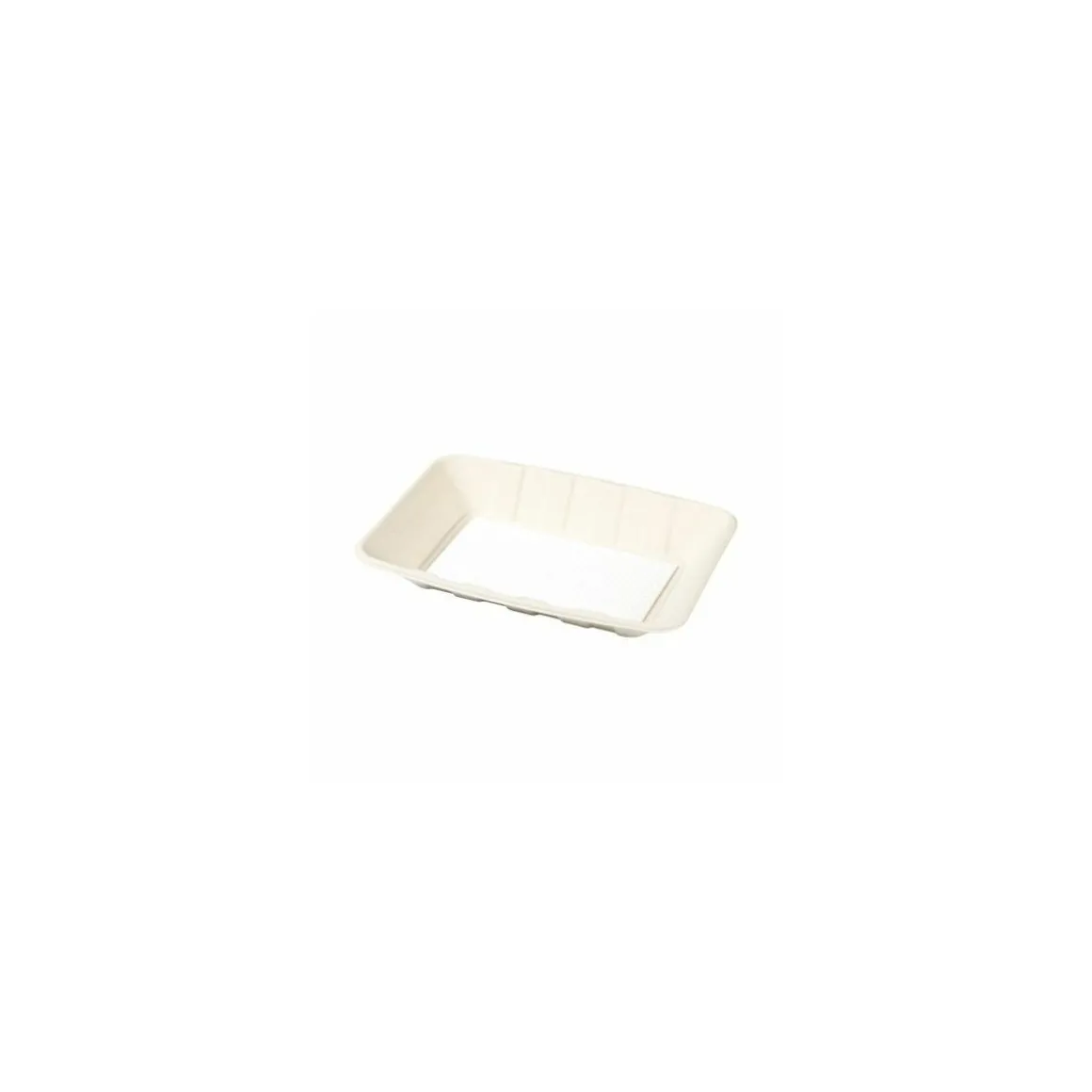 Barquette bagasse avec buvard 17,5 x 13,5 x 4 cm - par 400