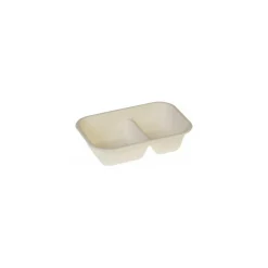 Barquette bagasse 2 compartiments 1000 ml - par 125