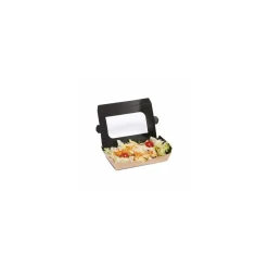 Barquette carton kraft ingraissable avec fenêtre 730 ml - par 300