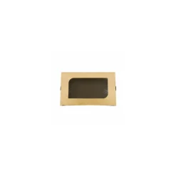 Barquette carton kraft ingraissable avec fenêtre 730 ml - par 300