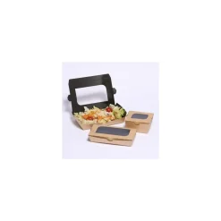 Barquette carton kraft ingraissable avec fenêtre 480 ml - par 400