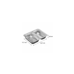 Barquette 2 compartiments hauts 55 et 41,5 cl - par 100