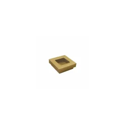 Barquette kraft brun ingraissable avec fenêtre 250 ml - par 25