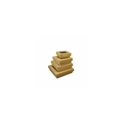 Barquette kraft brun ingraissable avec fenêtre 500 ml - par 50