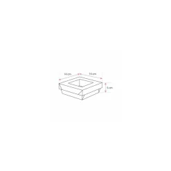 Barquette kraft brun ingraissable avec fenêtre 500 ml - par 50