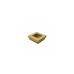 Barquette kraft brun ingraissable avec fenêtre 500 ml - par 50