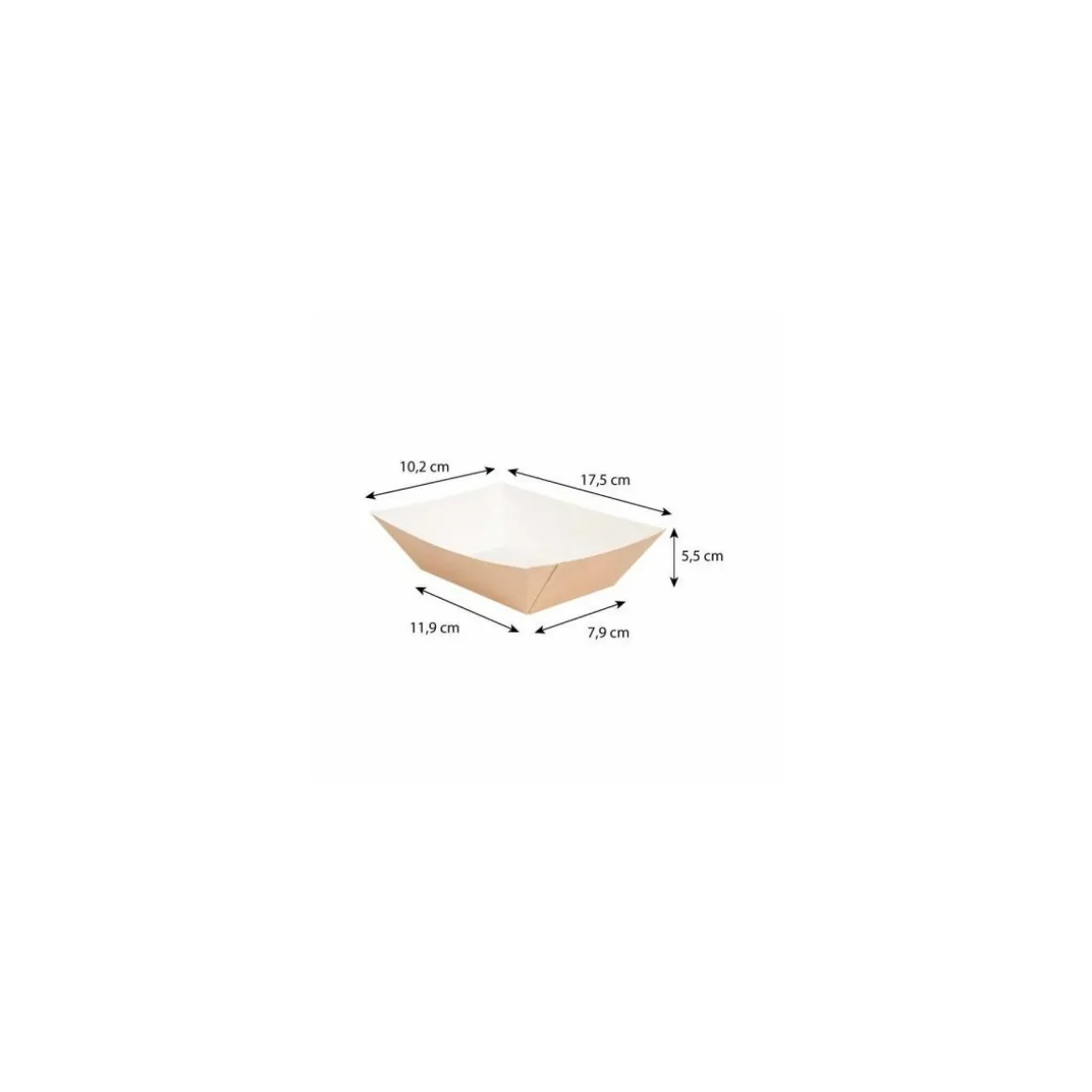 Barquette kraft brun sans couvercle 1200 ml - par 100