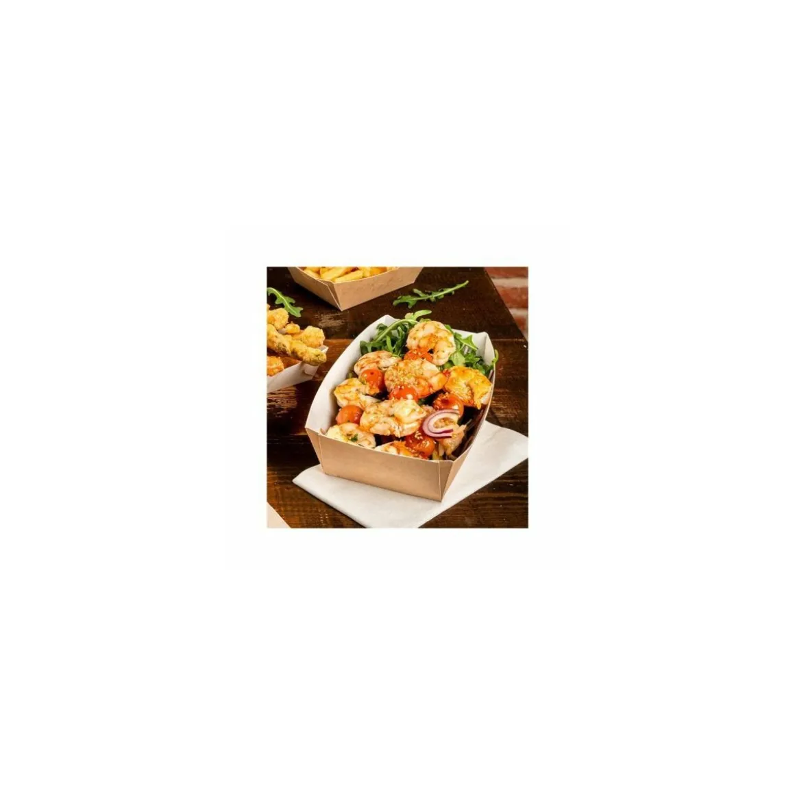 Barquette kraft brun sans couvercle 1200 ml - par 100