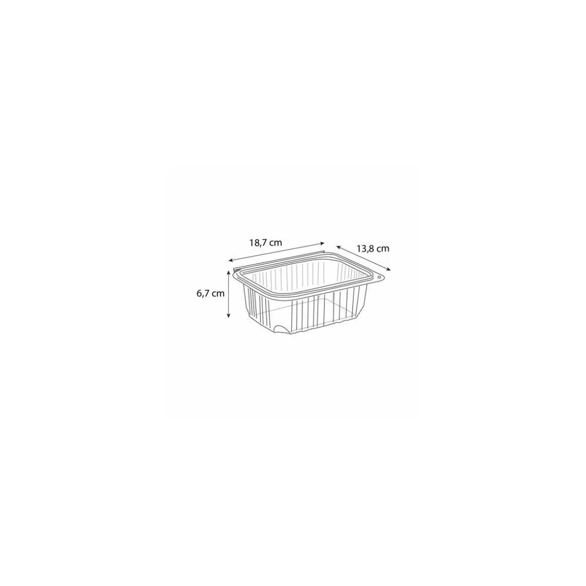 Barquette plastique avec couvercle Optipack 1000 ml - par 400