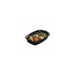 Barquette plastique noire avec couvercle anti-buée Marmipack 900 ml - par 25