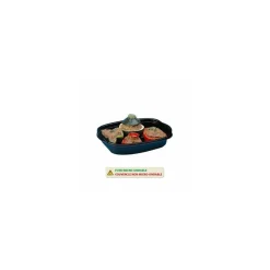 Barquette plastique noire avec couvercle anti-buée Marmipack 900 ml - par 25