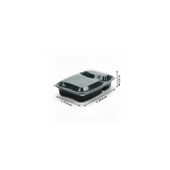 Barquette plastique noire 2 compartiments Bistro 910 ml - par 20