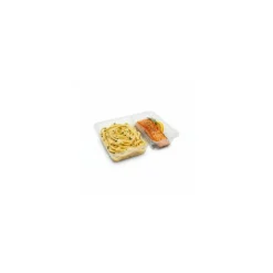 Barquette plastique transparente 2 compartiments scellable Alphacel 1380 ml - par 420