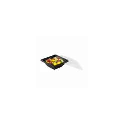 Barquette salade Pyramipack noire 250 ml avec couvercle - par 40