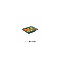 Barquette salade Pyramipack noire 750 ml avec couvercle indépendant - par 40