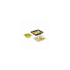 Barquette salade Pyramipack noire 750 ml avec couvercle indépendant - par 40