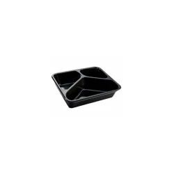 Barquette scellable CPET noire 3 compartiments 54 + 28 + 20 cl - par 420