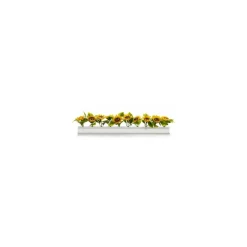 Barrette blanche fleurs de tournesol 25 cm - par 12