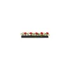 Barrette noire marguerites et roses 25 cm - par 12