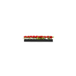 Barrette noire roses rouges 25 cm - par 12