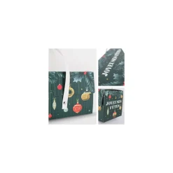 Boite à bûche à poignées Joyeuses Fêtes 30 x 11 x 11 cm