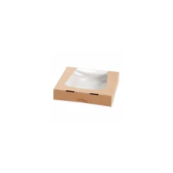 Boite carton kraft à fenêtre 200 x 200 x 40 mm - par 50