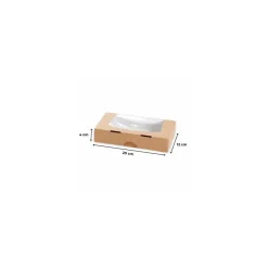 Boite carton kraft à fenêtre 200 x 120 x 40 mm - par 50