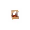 Boite carton kraft à fenêtre 120 x 120 x 40 mm - par 50