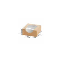 Boite carton kraft à fenêtre 120 x 120 x 40 mm - par 50