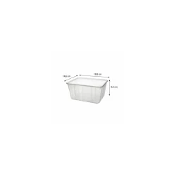 Boite Carty transparente avec couvercle PP 1800 ml - par 25